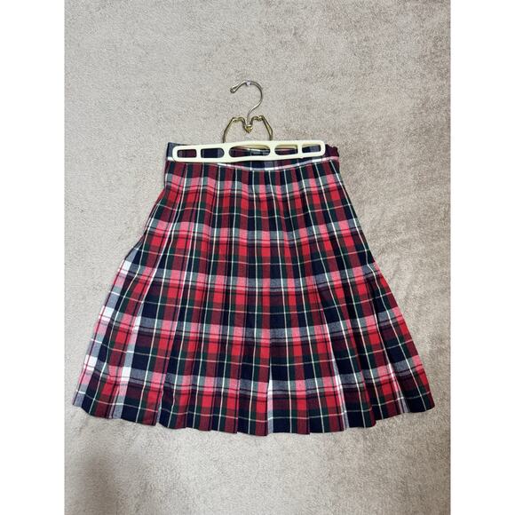 Vintage Talbots Plaid 100% Wool Midi Skirt Size 4p Pleated Oktoberfest - Picture 1 of 9